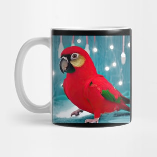 Red Macaw Parrot Christmas Lights Mug